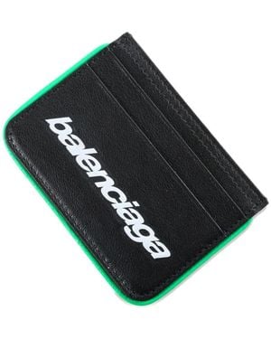 Balenciaga Biker Logo-Print Card Holder - Black