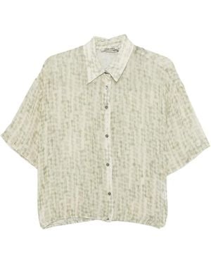 Max & Moi Abstract-Print Short-Sleeve Shirt - White