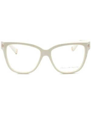 Philipp Plein Rectangle-Frame Glasses - Natural
