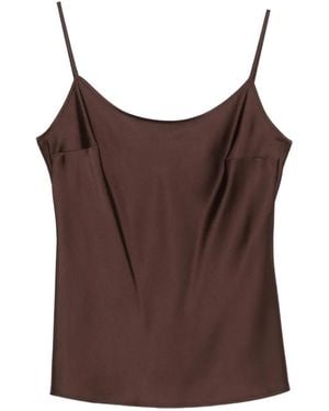 D.exterior Satin-Finish Camisole Top - Brown