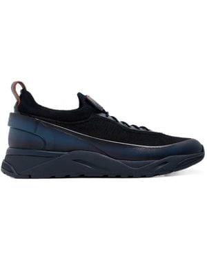 Santoni Low-Top Paneled Sneakers - Blue