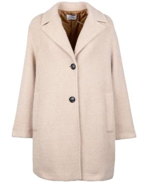 Vicario Cinque Manteau Boutonné À Revers Crantés - Natural