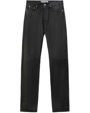 Loewe Leather-Panel Pants - Black