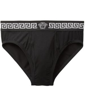 Versace Cotton-Jersey Briefs - Black