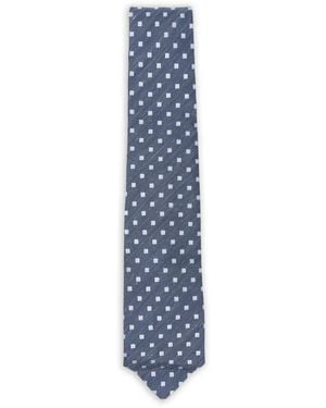 Barba Napoli Cravate À Motif Géométrique - Blue