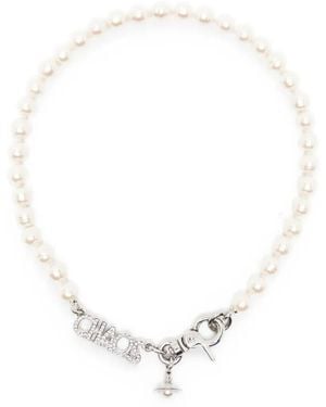 Vivienne Westwood Chaos Orb Pearl Necklace - White
