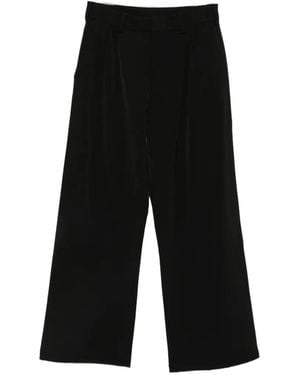 Rains Pleated Wide-Leg Pants - Black