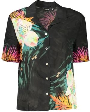 Desigual Floral-Print Short-Sleeve Shirt - Green