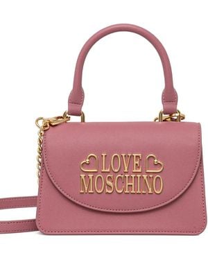 Love Moschino Logo Lettering Satchel - Pink