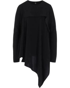 Y's Yohji Yamamoto アシンメトリー ドレープトップ - ブラック