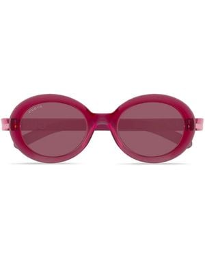 Gucci Round-Frame Sunglasses - Red