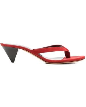 Jude Rooty Leather Sandals - Red