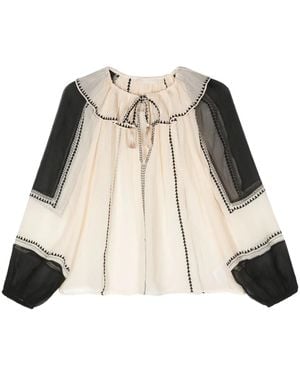 Ulla Johnson Lenore Silk Chiffon Blouse - Natural