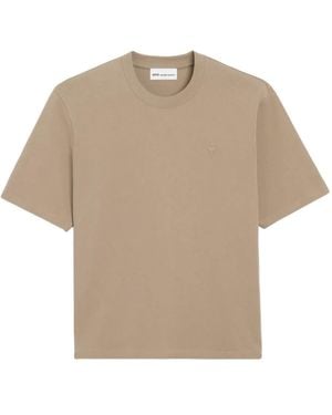 Ami Paris T-Shirt Mit Ami De Coeur-Prägung - Natur