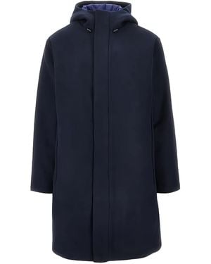EA7 Hooded Coat - Blue