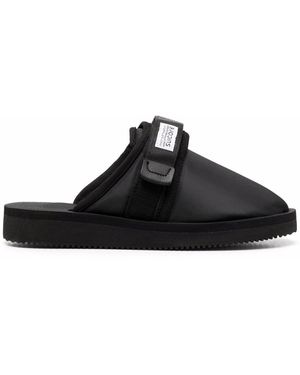 Suicoke ロゴパッチ スリッポン - ブラック