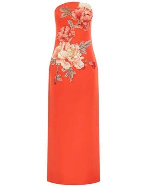 LEO LIN Vestido midi Ava - Rojo