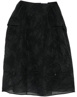Cecilie Bahnsen Fuana Bow-Jacquard Pleated Midi Skirt - Black