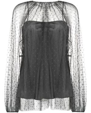 RED Valentino ポルカドット チュールブラウス - ブラック