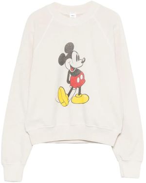 RE/DONE X Disney Graphic-Print Crew-Neck Sweatshirt - White