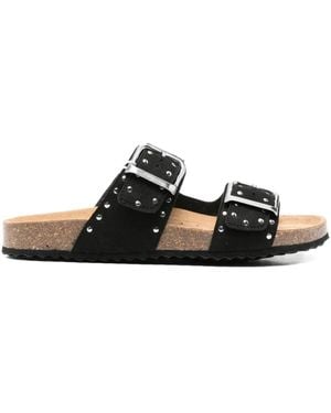 Geox Brionia Studded Double-Buckle Sandals - Black