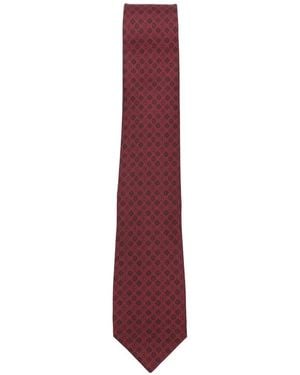 Ferragamo Geometric-Print Tie - Purple