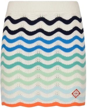 CASABLANCA Gerippter Minirock Mit Wellenmuster - Blau
