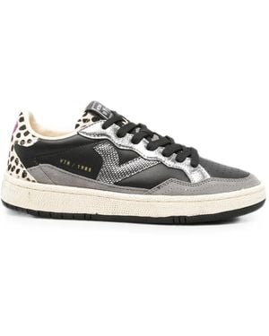 Victoria Leopard-Print Paneled Sneakers - White