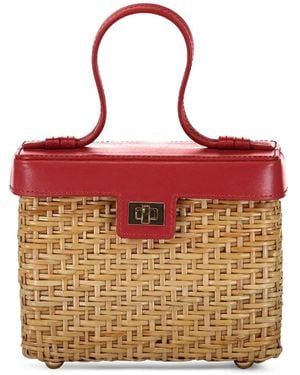 Poolside The Box Woven Top-Handle Tote Bag - Red