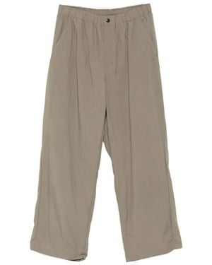 Goldwin Drawstring Wide-Leg Trousers - Grey
