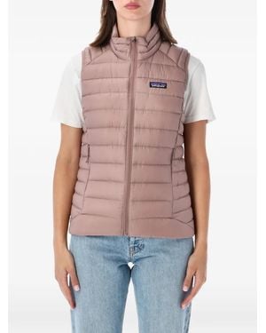 Patagonia Jumper Logo-Patch Down Vest - Red