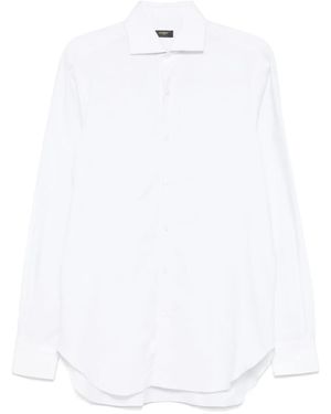Barba Napoli Cutaway-Collar Shirt - White