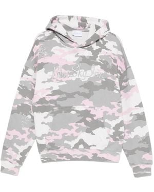 BLUE SKY INN Felpa Con Stampa Camouflage - Bianco