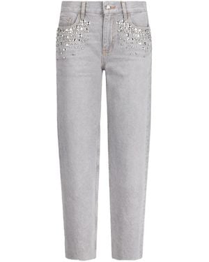 Liu Jo Rhinestone-Embellished Jeans - Grey