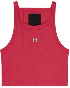 Givenchy Ribbed Logo Tank Top - Red