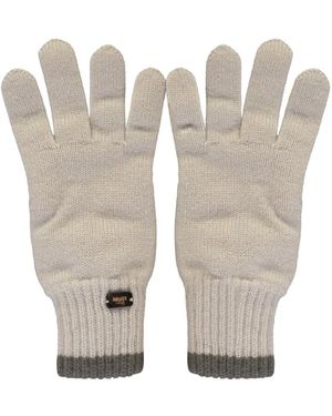 Moorer Logo-Plaque Ribbed-Trim Gloves - White