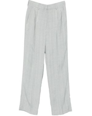 Blazé Milano Striped Pleated Trousers - White