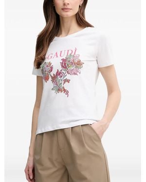 GAUDI Camiseta Con Estampado Floral - Blanco