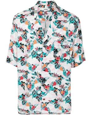 Sulvam Floral-Print Shirt - Blue