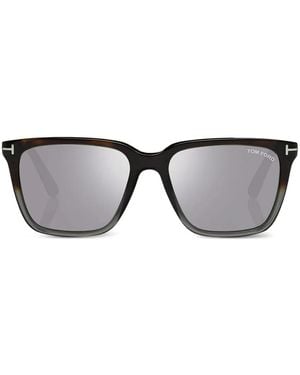 Tom Ford Sonnenbrille Mit Eckigem Gestell - Grau