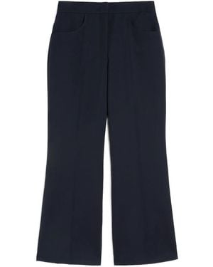 Jil Sander Wool Gabardine Tailored Trousers - Blue