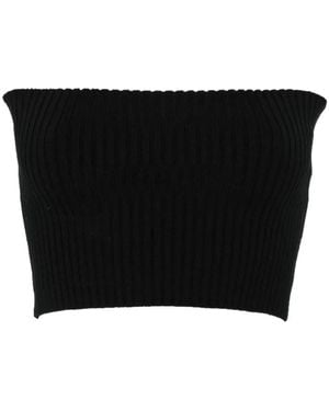 Chloé Ribbed-Knit Bandeau Top - Black