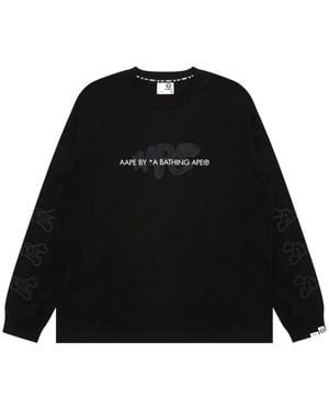 Aape By A Bathing Ape Langarmshirt mit Logo - Schwarz