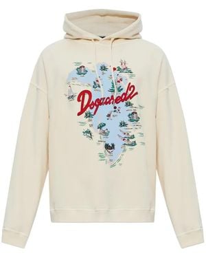 DSquared² Graphic-Print Hoodie - White