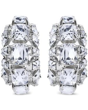 Area Small Crystal Hoops Earrings - White