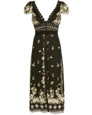 Alice + Olivia Rose Floral-Print Crepe Midi Dress - Green