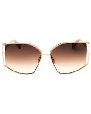 Max Mara Eyewear Geometric-Frame Sunglasses - Metallic