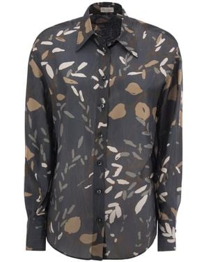 Brunello Cucinelli Patterned Button-Down Shirt - Grey