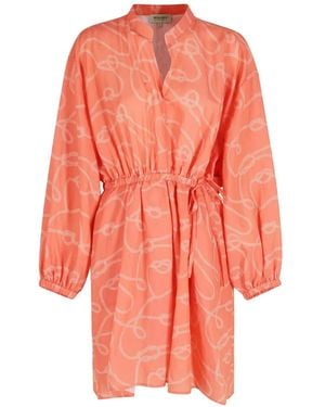 Woolrich Rope-Print Tie-Waist Mini Dress - Orange