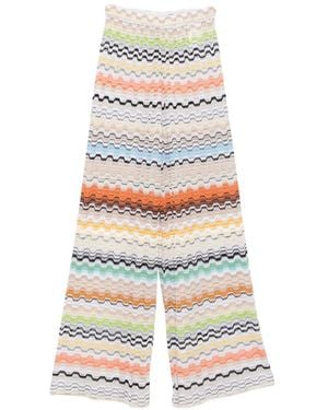 Missoni Palazzo Broek Met Zigzagpatroon - Wit